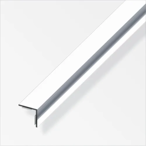 alfer Winkel 1 m, 20 x 20 mm PVC (Kunststoff) glatt Chromoptik Winkelprofil