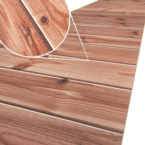 ANRO Küchenläufer Küchenteppich rutschfest Teppich Läufer Küche pflegleicht Teppichläufer Flur abwaschbar 140 x 52 cm Holz Braun