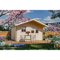 Skan Holz Holz-Gartenhaus Malaga 2 - Großzügiges 11,6 m² Gartenhaus - Holz-Gartenhaus mit klassischem Design, großzügiger Grundfläche und robuster Kontruktion. Ideal zur Aufbewahrung von Gartenutensilien und Möbeln.