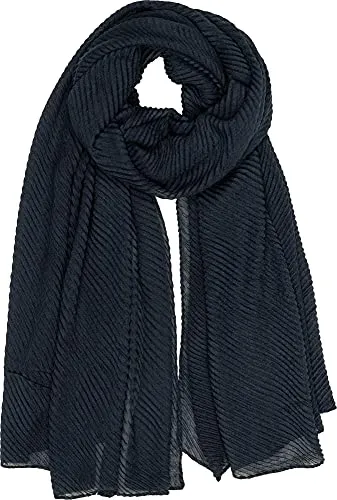 Caspar SC509 eleganter Damen Schal - Schals für Damen, aus leichtem und weichem Material mit dezentem Streifen Webmuster, ideal für Herbst und Winter, Größe: ca. 80 x 200 cm, perfekt kombinierbar.