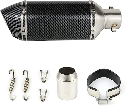 Vanwoke Universal-Auspuffanlage, Motorrad Zubehör, 38 – 51 mm, mit abnehmbarem DB Killer, Endschalldämpfer für Yamaha Suzuki, Sport, Motorräder, Mountainbikes und Motorroller