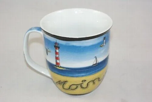 Hösti Kaffeebecher Leuchtturm Moin Möwe Seehund Wattwurm Becher Tasse Cartoon
