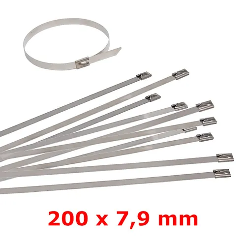 Kabelbinder Edelstahl Metallkabelbinder V2A 200x7,9mm Kopp (328520220) 10 Stück