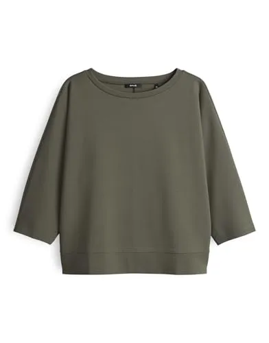 OPUS Damen Dreiviertelarmshirt SALANE | Elegantes Loose Jerseyshirt mit Fledermausärmeln in Olive Leaf - T-Shirts für Damen - Das OPUS SALANE Shirt vereint eleganten Stil und Komfort mit einem lässigen Schnitt und hochwertigem Jersey-Material für ein angenehmes Tragegefühl.