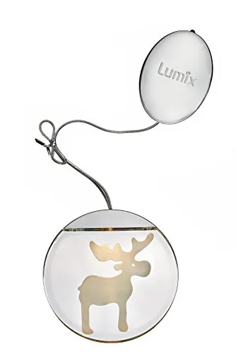 Lumix® LED Deco Light Elch Rentier inkl. Batterien Acrylglas Warmweiß Weihnachtsdekoration Leuchttaler Christbaum Fenster 10cm 76103
