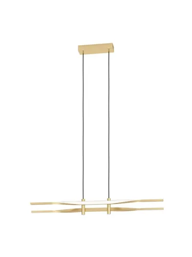 EGLO COLMEAL Pendelleuchte in gebürstetem Messing - Elegante Pendelleuchte für lange Tische, schafft eine stilvolle Atmosphäre und überzeugt durch ihr modernes Design.