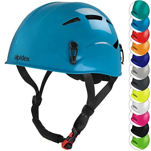 ALPIDEX Kletterhelm – Robuster Hartschalenhelm für Klettersteig & Outdoor - Universeller Kletterhelm für Kopfumfang 55-60 cm. Sicher nach EN 12492, mit Belüftung und verstellbarem Kinnriemen für höchsten Tragekomfort. Ideal für Sportklettern und Abenteuer im Freien.