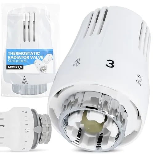 Thermostatkopf Heizkörper Regler Thermostat Kopf Heizkörperthermostat Heizung Ventil Heizungsventil Heizungsthermostat Büro Zuhause Badezimmer Weiß