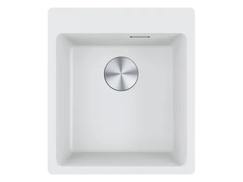 Franke Maris MRG 610-39 A Glacier Granitspüle - Granitspüle in Glacier, ideal für Unterschränke ab 45 cm, handbetätigt und mit kompakten Maßen von 44 x 50 cm (B x T) für kleine Küchen.