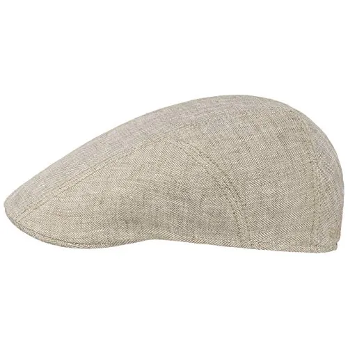 Stetson Herringbone Leinen Flatcap Herren - Schirmmützen für Herren mit 40-fachem UV-Schutz, gefertigt aus hochwertigem Leinen für ein angenehmes Tragegefühl und eleganter Fischgrät-Optik.