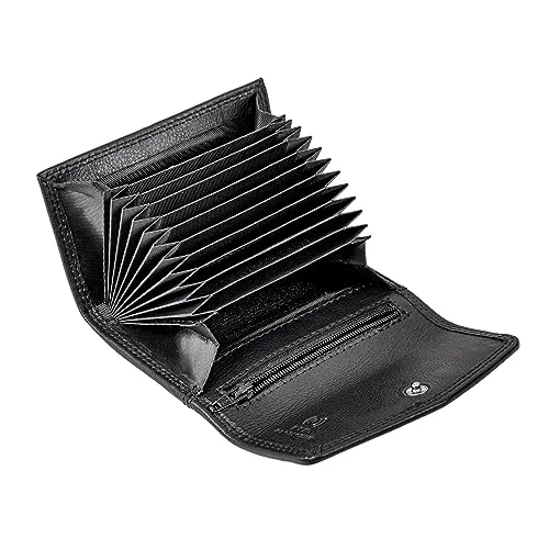 STILORD Kreditkartenetui aus Leder schwarz - kleine Echtleder Brieftasche mit RFID - Mini Portemonnaie für 12 EC-Karten - Slim Wallet 'Holden'