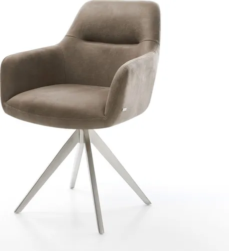 DELIFE Polsterstuhl Pejo-Flex mit Edelstahl Kreuzgestell - Esszimmerstuhl mit elegantem Design und punktelastischer Unterstützung dank Taschenfederkern, ideal für höchsten Sitzkomfort und Belastbarkeit bis 150 kg.