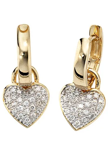 JOBO Paar Creolen, 585 Gold bicolor mit 48 Diamanten von JOBO