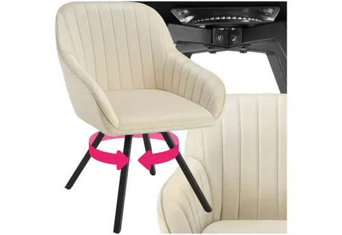 tectake Drehbarer Armlehnstuhl Snug, creme von tectake