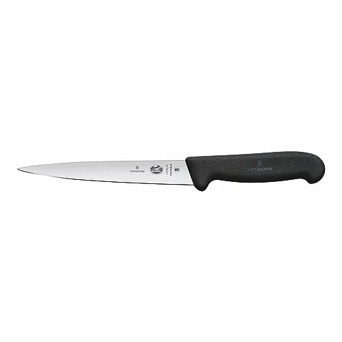 Victorinox Fibrox Küchenmesser 18 cm flexibel - Hochwertiges Küchenmesser mit flexibler Klinge, ideal für präzises Schneiden. Spülmaschinenfest und ergonomischer Griff für angenehmes Arbeiten in der Küche.