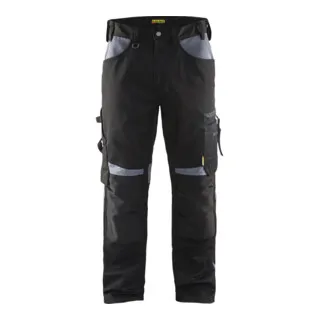 Blakläder Bundhose Handwerk - Schwarz/Grau, Größe 48 - Arbeitshose mit praktischen Details und CORDURA verstärkten Taschen für hohe Strapazierfähigkeit. Zertifiziert nach EN 14404, ideal für Handwerker.