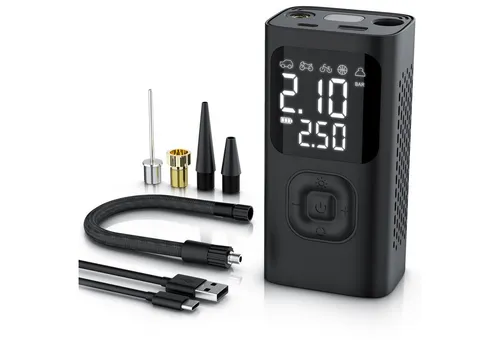 Brandson Akku Luftpumpe mit LED-Display – Mobiler Luftkompressor bis 150 PSI