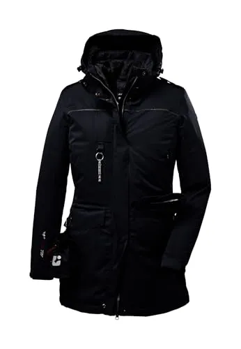 Killtec Damen Parka Ostfold WMN PRK B - Funktionsparka für Hundebesitzer - Funktionsjacke mit 100% Wasserdichtigkeit und winddichtem Material, ideal für Hundebesitzer. Abzippbare Kapuze und besondere Features sorgen für Komfort und Schutz.