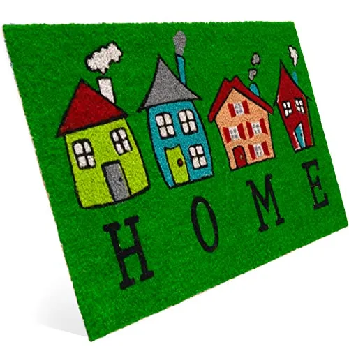 Entrando Fussmatte aus Kokos 40x60 cm - 20 Stillvolle Motiven - für außen, robust, rutschfest - ideal für überdachte Haustür (Häuser & Home)
