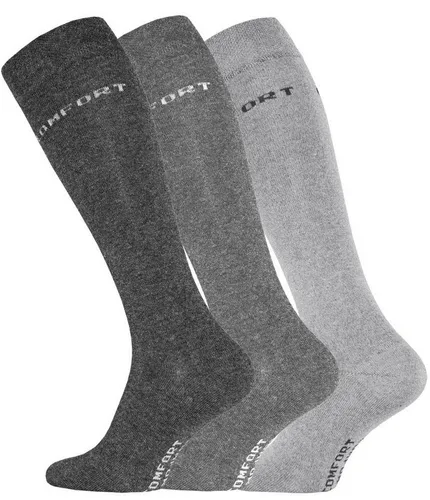 Cotton Prime® Kniestrümpfe 3 Paar Comfort (3-Paar) in angenehmer Baumwollqualität grau 39-42
