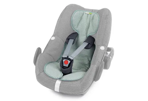 Liebes von priebes Autositzbezug COOLAIR 0 - Autositzbezüge, atmungsaktive Funktionssitzauflage für Babyschalen mit waffel green/grau Design für optimalen Komfort und Temperaturregulierung.
