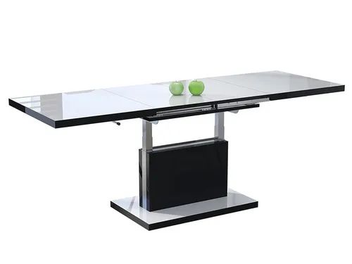 Aston Ausziehbarer Couchtisch 120/200cm in Weiß Hochglanz von Design Impex