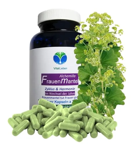 FRAUENMANTEL tut FRAUEN gut 360 Kapseln - Multivitaminpräparate & Mineralien, unterstützt das weibliche Wohlbefinden nach Hildegard von Bingen mit 100% Frauenmantel für Harmonie im Zyklus und Wechseljahre.
