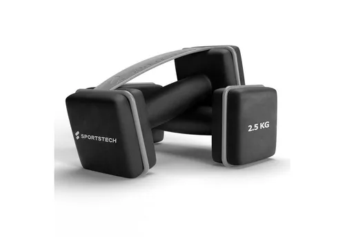 Sportstech Hantelset AH100 – 2,5kg Kurzhanteln in 7 Farben - Vielseitiges Hantelset (2x 2,5kg) mit griffiger Antirutschoberfläche und Anti-Roll Design. Ideal für effektives Training und Muskelaufbau. Perfekt für Fitnessbegeisterte!