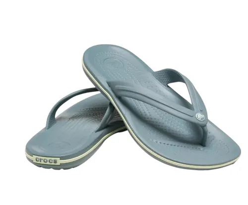 Crocs Zehensandalen Crocband Flip tealblau - Sportlich und Federleicht - Sandalen für Männer und Frauen, ideal für Strand und Garten. Das leichte Croslite-Material sorgt für Komfort und einfache Reinigung, während die Massageelemente im Fußbett für ein angenehmes Tragegefühl sorgen.