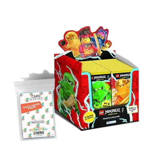 Bundle mit LEGO Ninjago Serie 9 Trading Cards - 1 Display (50 Booster) + Exklusive Collect-it Hüllen
