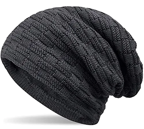 Hatstar Warme gefütterte Feinstrick Damen Beanie Mütze | Herren Mütze | mit Flecht Muster und sehr weichem Fleece Innenfutter | Unisex Wintermütze weich & warm