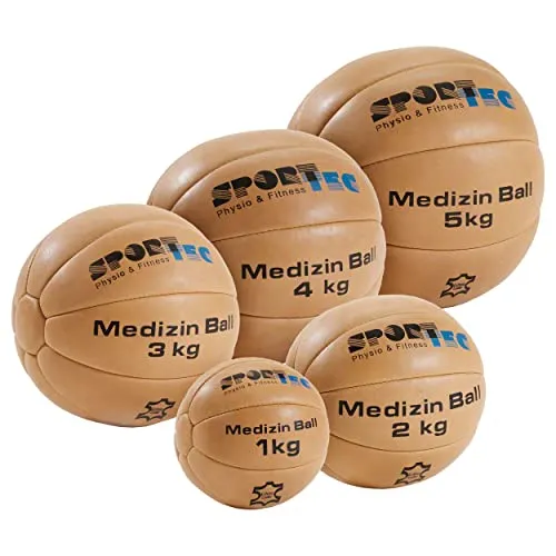 Sport-Tec Medizinball-Set aus Leder 5-TLG., 1-5 kg