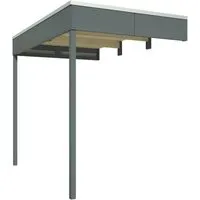 Skan Holz Seitliche Überdachung für Gartenhaus CrossCube Gr.3+4 - Gartenhaus-Zubehör, maßgeschneiderte Überdachung für Skan Holz CrossCube Häuser, robust und schick mit farbigen Fassadenplatten und aluminiumbeschichteter Dachbahn.