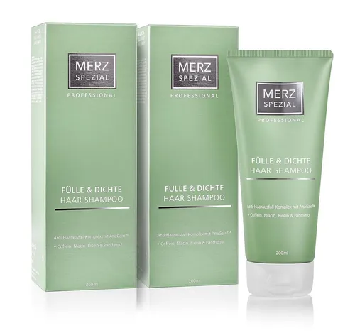 Merz Spezial Professional Haarshampoo Fülle & Dichte - Keratin, Koffein und Biotin, 2-tlg., für mehr Haarwachstum & Volumen