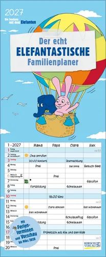 Der echt elefantastische Familienplaner 2027 Verlag Korsch
