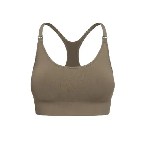 cfab (creamy fabrics) Seamless Still-BH mit Rückenstütze - Taupe - Größe L - Bequemer, nahtloser Still-BH in Taupe mit Rückenstütze für optimalen Halt. Ideal für den Alltag und die Stillzeit, sorgt für angenehmen Tragekomfort.