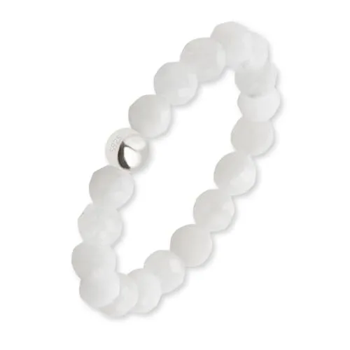 GD GOOD.designs Anti Stress Ring aus Mondstein Naturstein Perlen für Damen | Elastische Anxiety Rings - Fidget Ringe | Ringgröße 52-60