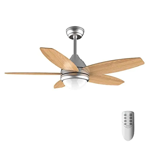 Cecotec Deckenventilator EnergySilence Aero 495 mit Licht - Ventilator mit 55 W und 42 Zoll Durchmesser, bietet 3 Geschwindigkeiten und LED-Licht. Ideal für eine frische Atmosphäre und einfache Steuerung per Fernbedienung.