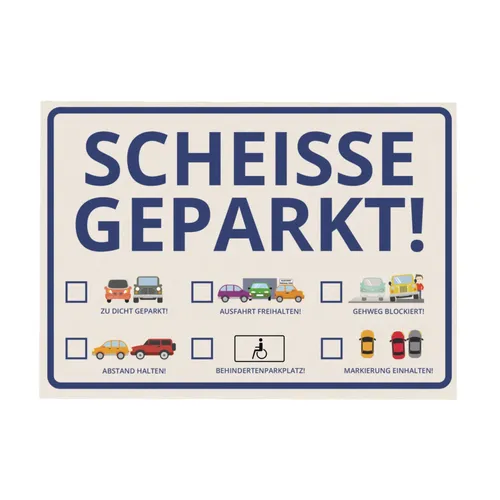 Notizzettel Scheisse Geparkt Comic Edition 50er Set von FTWDesign
