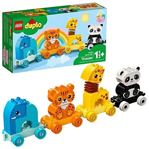 LEGO DUPLO Mein erster Tierzug 10955 - Das LEGO DUPLO Spielset für Kleinkinder ab 1,5 Jahren bietet 15 Teile, darunter einen Zug mit 4 verschiedenen Tieren. Fördert die Kreativität und Feinmotorik beim Bauen und Spielen.