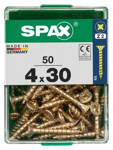 Spax Universalschrauben 4.0 x 30 mm PZ 2 - 50 Stk.  Schraube