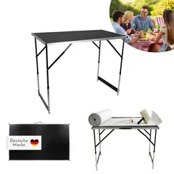 Tapeziertisch klappbar schwarz, 3-teilig, höhenverstellbar und vielseitig einsetzbar - Dieser klappbare Mehrzwecktisch ist ideal für Werkstatt, Flohmärkte oder Partys. Mit einer hohen Belastbarkeit von 50 kg pro Tisch und 4-facher Höhenverstellung bietet er Stabilität und Komfort für jede Anwendung.