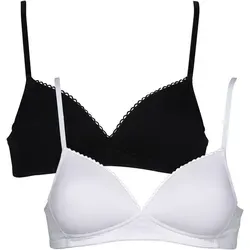 My Basic Bügelloser BH (2er Pack) flache Verarbeitung, wattiert, ohne Bügel, basic, Baumwollmix