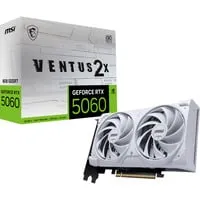 MSI RTX 5060 VENTUS 2X OC White - 8GB GDDR7 - Grafikkarte mit 8GB GDDR7, ideal für Gaming und kreative Anwendungen, bietet hervorragende Leistung und modernes Design in Weiß.