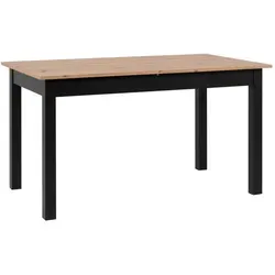 Mid.you Esstisch ausziehbar, Schwarz & Eiche Artisan - Moderner Esstisch (ausziehbar) in Schwarz und Eiche, ideal für Dinnerpartys mit Synchronauszug von 140 cm auf 180 cm. Hochwertige, widerstandsfähige Oberfläche für jeden Wohnstil.