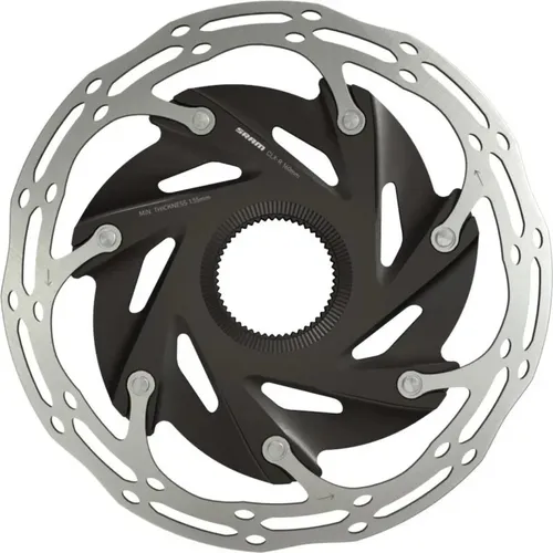 SRAM Bremsscheibe Centerline X - Leicht und Stabil - Fahrrad-Bremsen mit abgerundeten Kanten für einfachen Einbau, zweiteilig mit Aluminium-Mittelteil und Stahl-Bremsfläche, ideal für Rennradfahrer und UCI-konform.