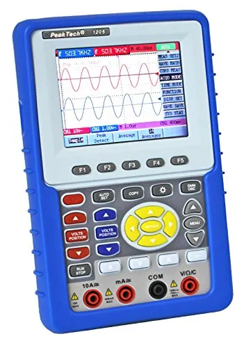 PeakTech Oszilloskop P 1205 digital – 2 Kanal, 20 MHz, USB, mit Multimeter - Multimeter und Oszilloskop in einem, ideal für präzise Messungen. 2 Kanäle, 20 MHz Bandbreite und USB-Anschluss für Echtzeitdatenübertragung.