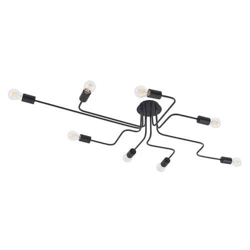 Lindby Deckenleuchte Elimar, dimmbar, 8-flammig, Vintage-Design - Stilvolle Deckenleuchte im Vintage-Look aus Eisenstahl, dimmbar und ideal für individuelle Leuchtmittelwahl. Perfekt für ein modernes Ambiente!