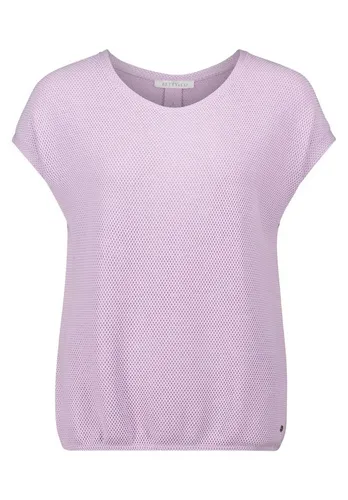 Betty & Co Damen-Top - Lässiges Struktur-Design in Lilac-Cream, Größe Large - T-Shirts für Damen mit lockerer Passform und fallenden Armausschnitten, perfekt für einen entspannten Look.