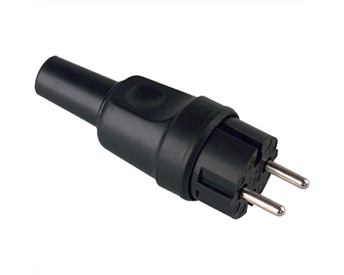 Bachmann Vollgummi-Konturenstecker Stromadapter, 0 cm, schwarz, ohne Schutzkontakt, 919.179